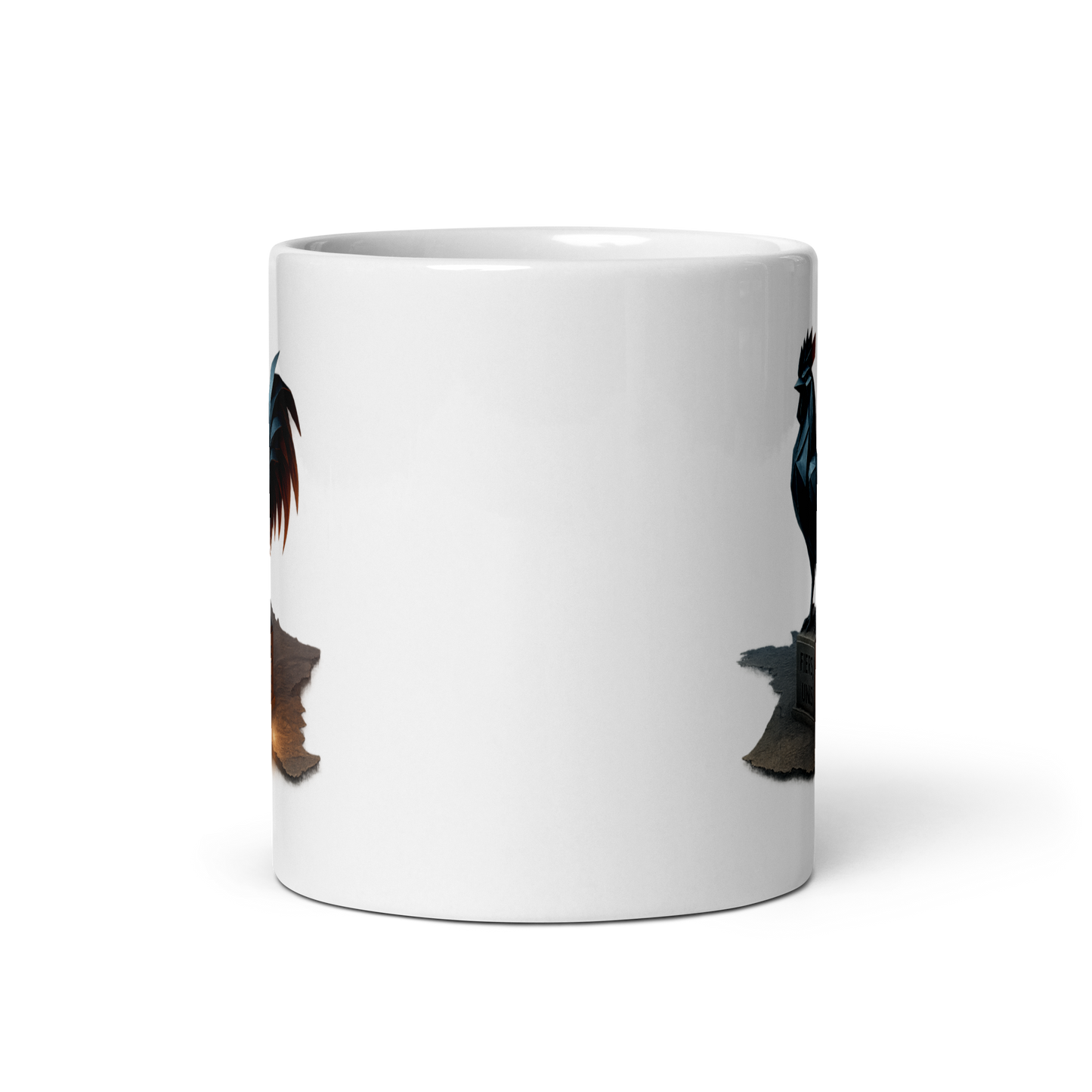 Mug - Coq en origami métallique