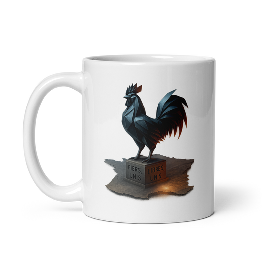 Mug - Coq en origami métallique